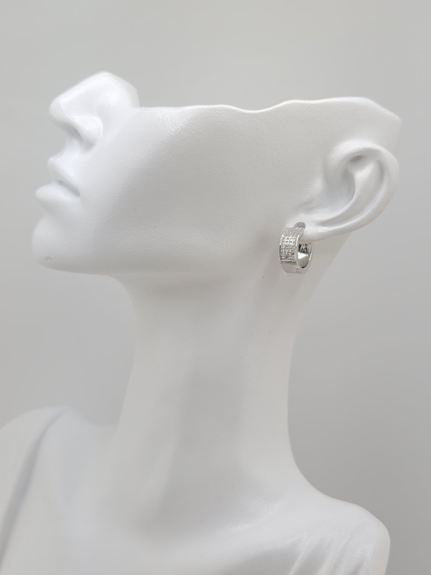 S.S. Moissanite Huggie Earrings