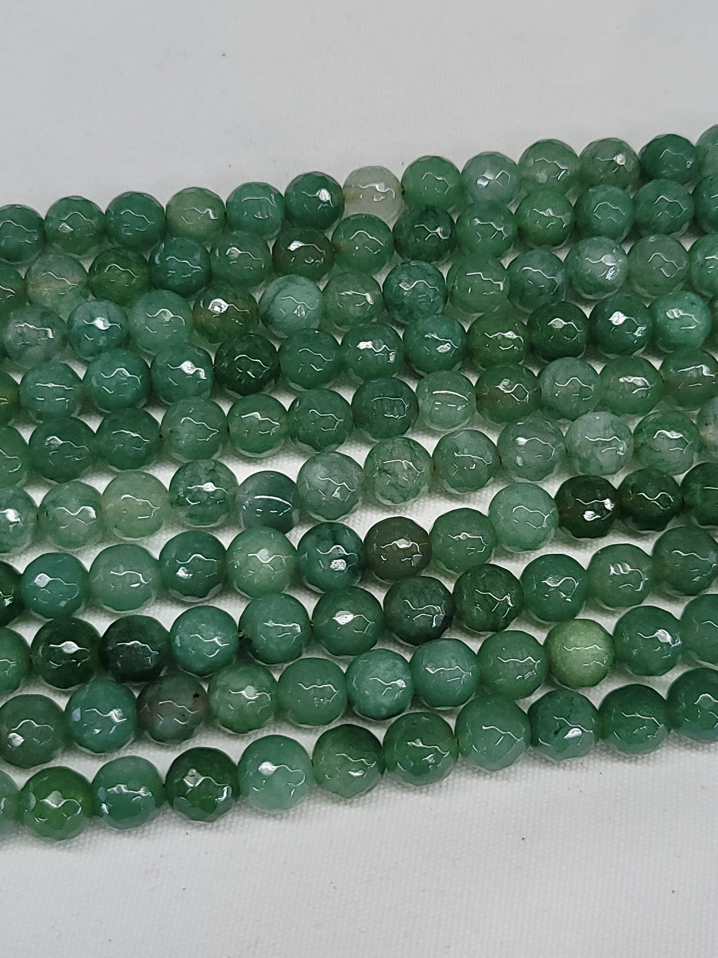 Faceted Australian Green Lodolite Beads