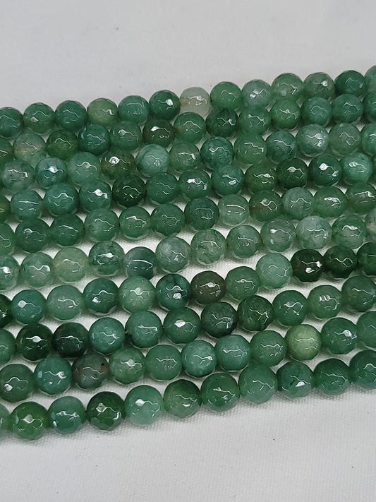 Faceted Australian Green Lodolite Beads