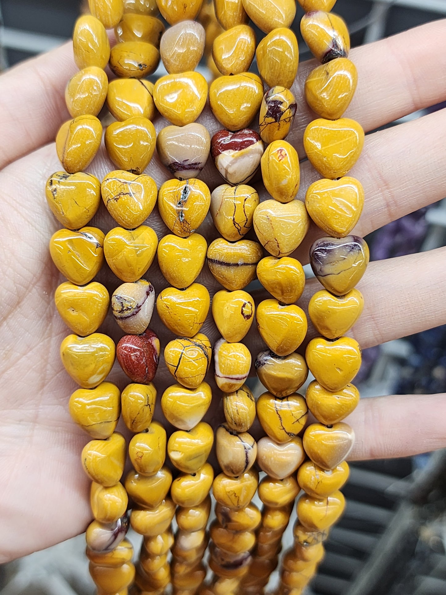 Mookite Heart Beads