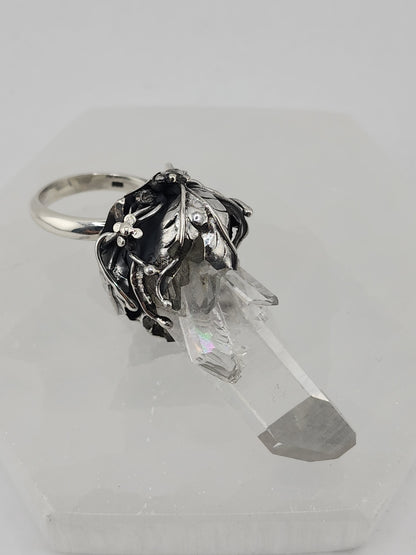 S.S. Shlomo Adjustable Lemurian Quartz Ring