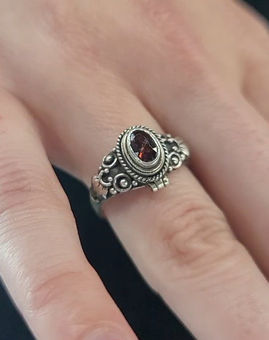 S.S. Faceted Garnet Poison Rings