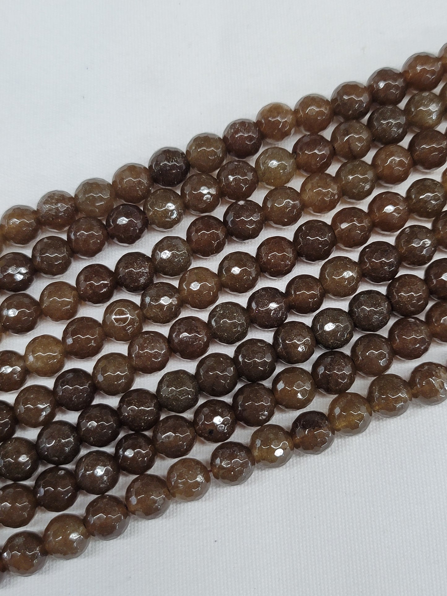 Faceted Brandy Chalcedony Beads