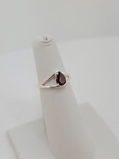 S.S. Faceted Garnet Teardrop Rings