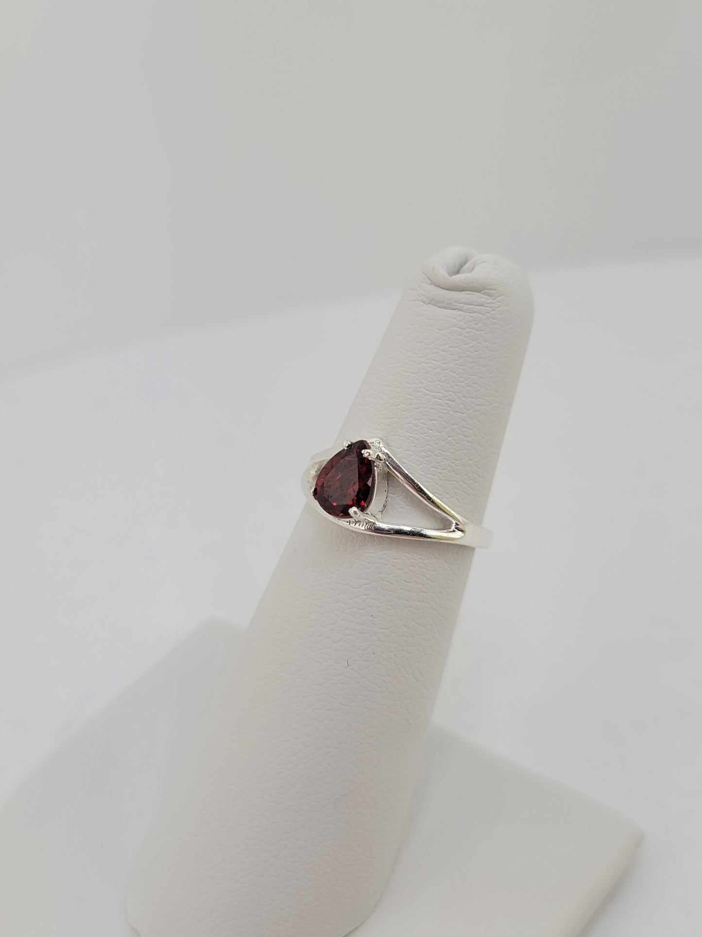 S.S. Faceted Garnet Teardrop Rings