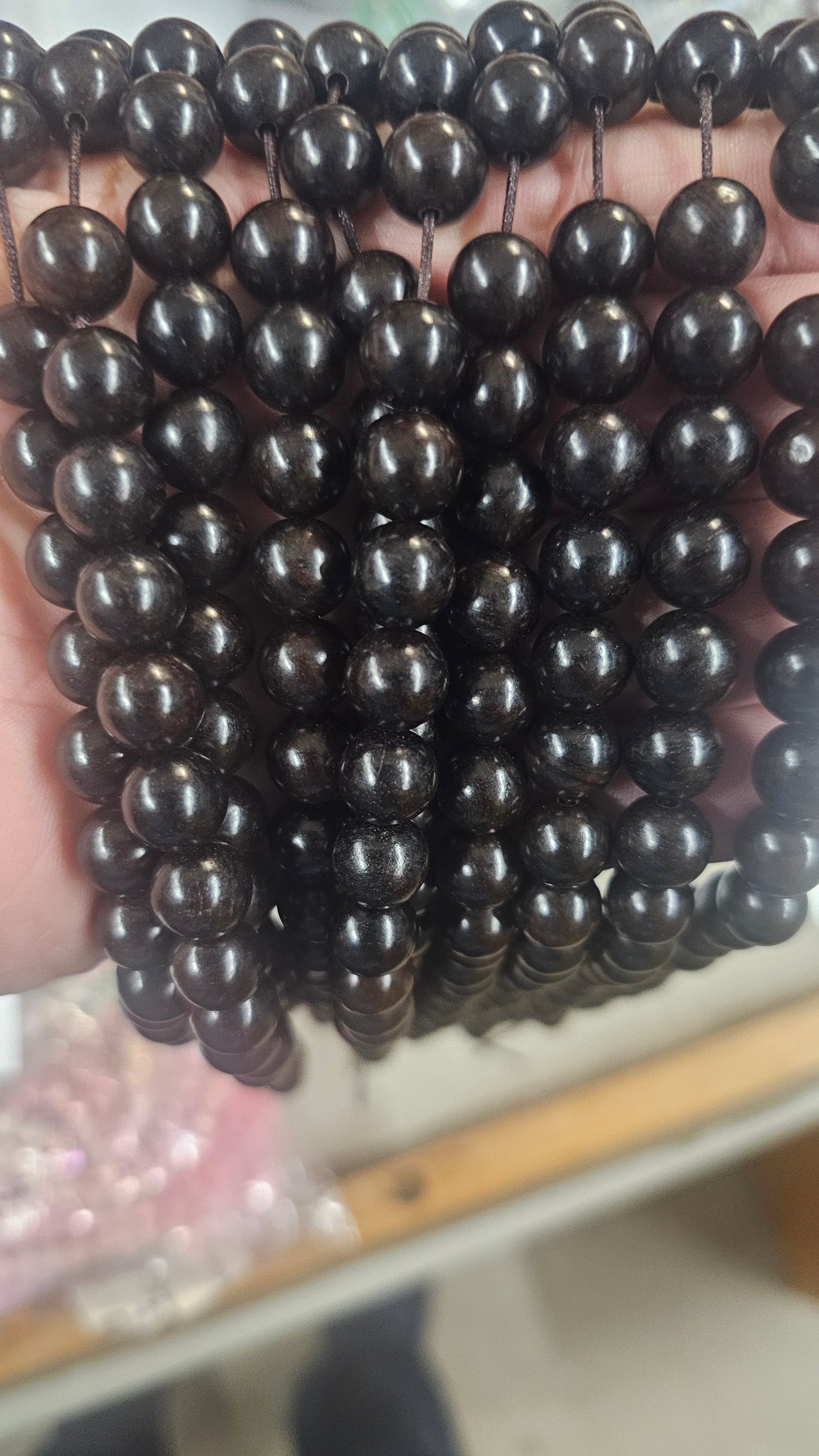 Black Wood Beads