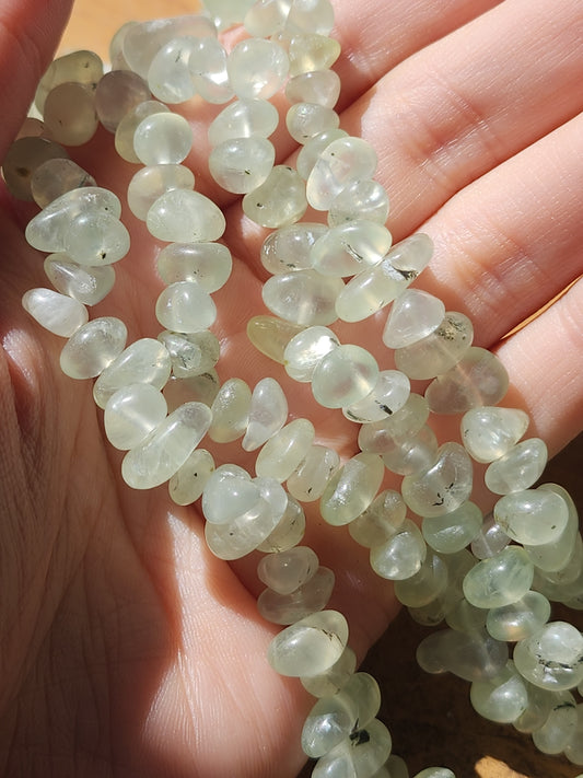 Prehnite Chip Beads