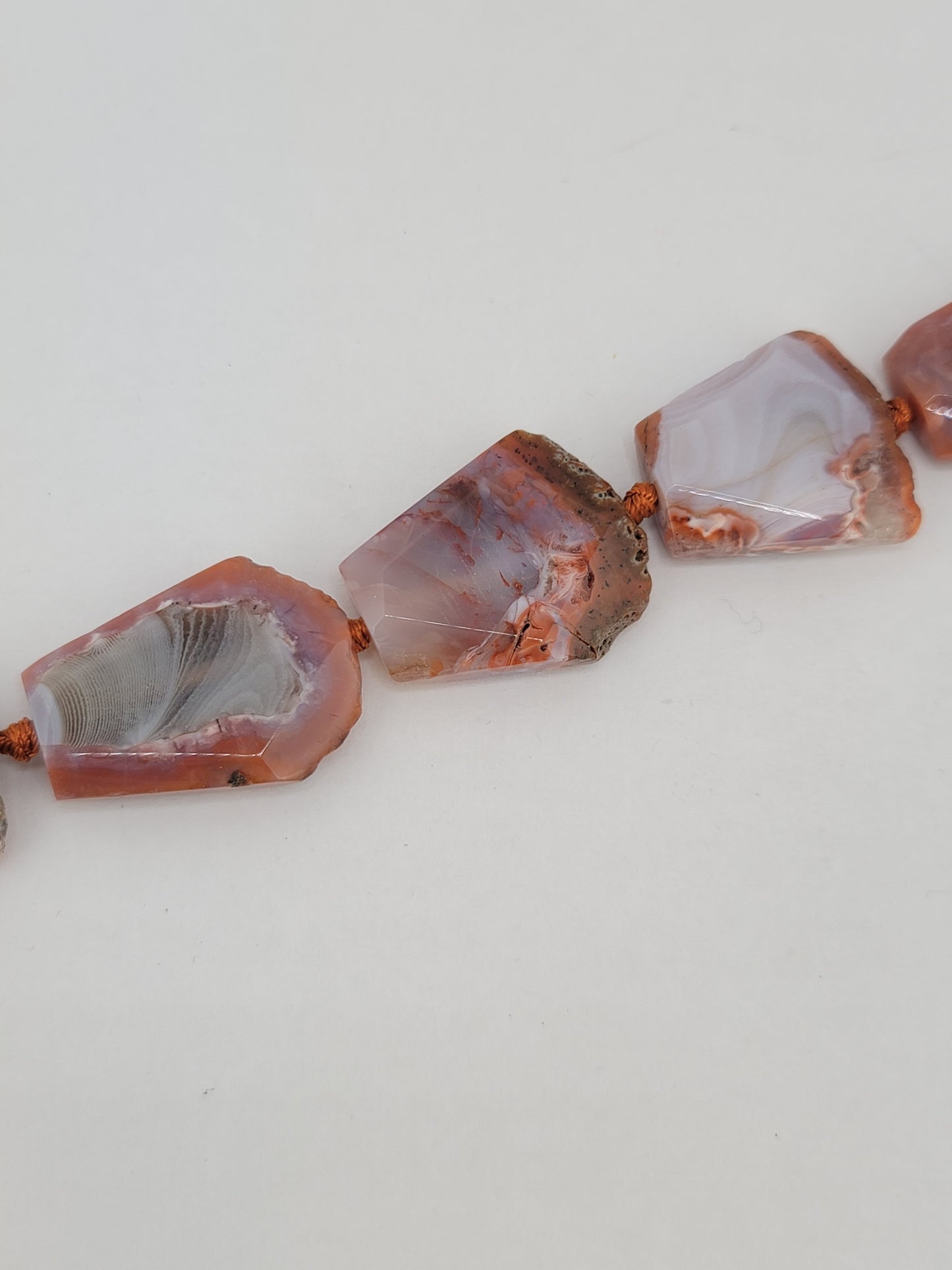South Red Agate Trapezoid Beads