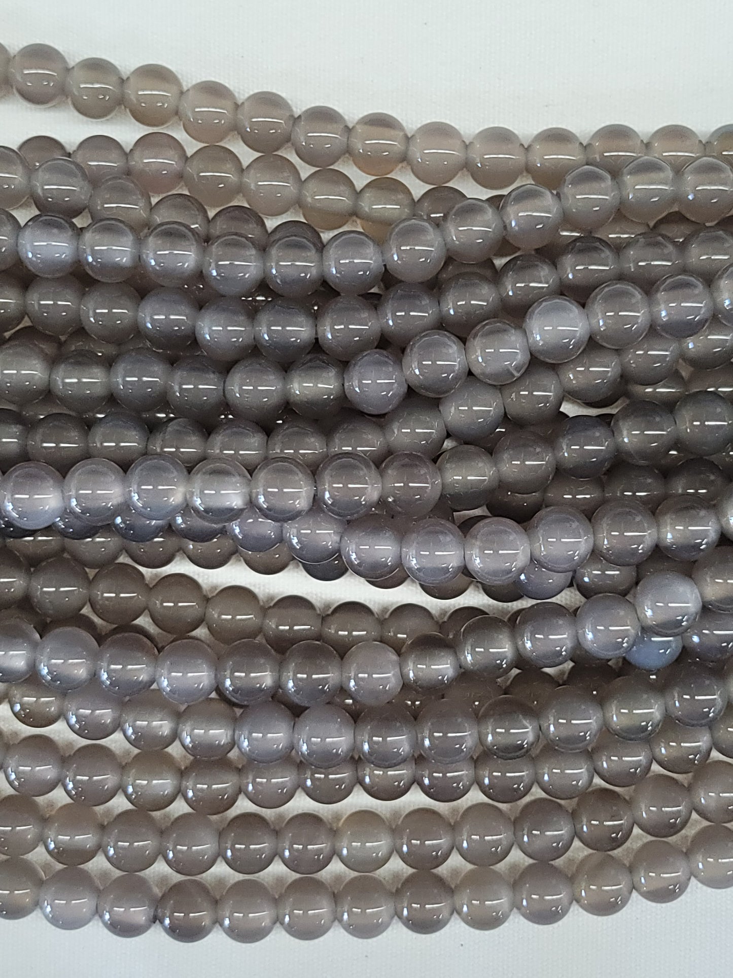 Wide Hole Grey Agate Beads