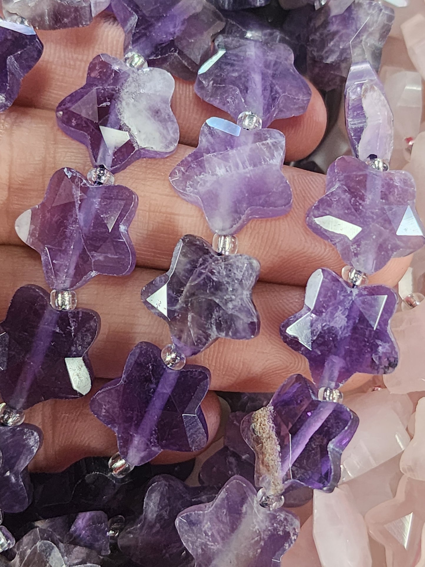 Faceted Amethyst Star Beads