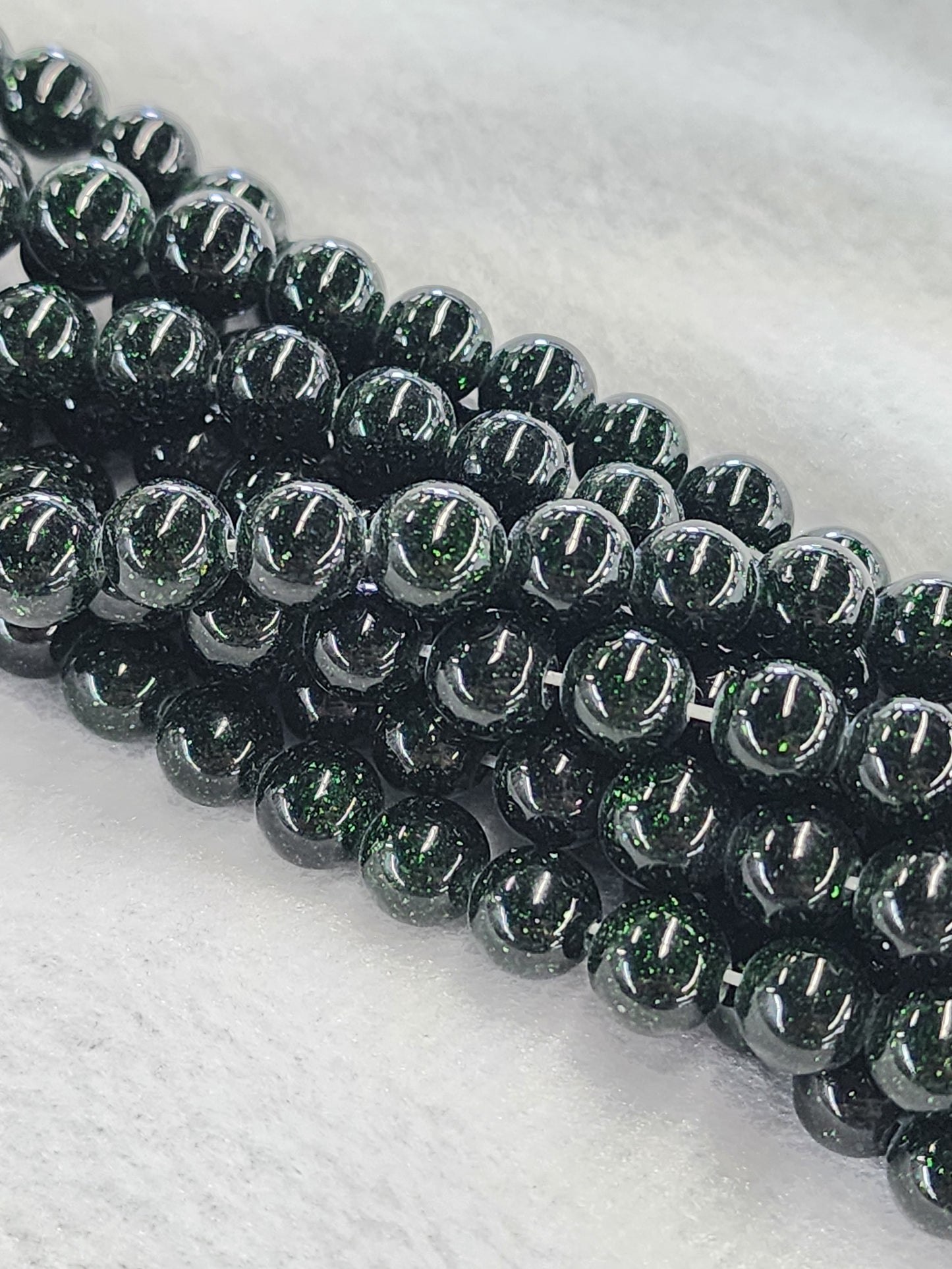 Green Goldstone Beads