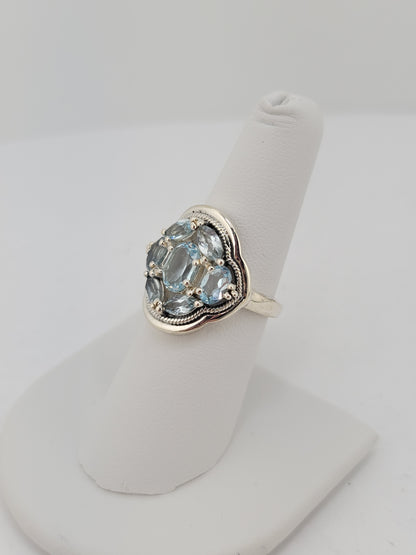 S.S. Faceted "7" Rings