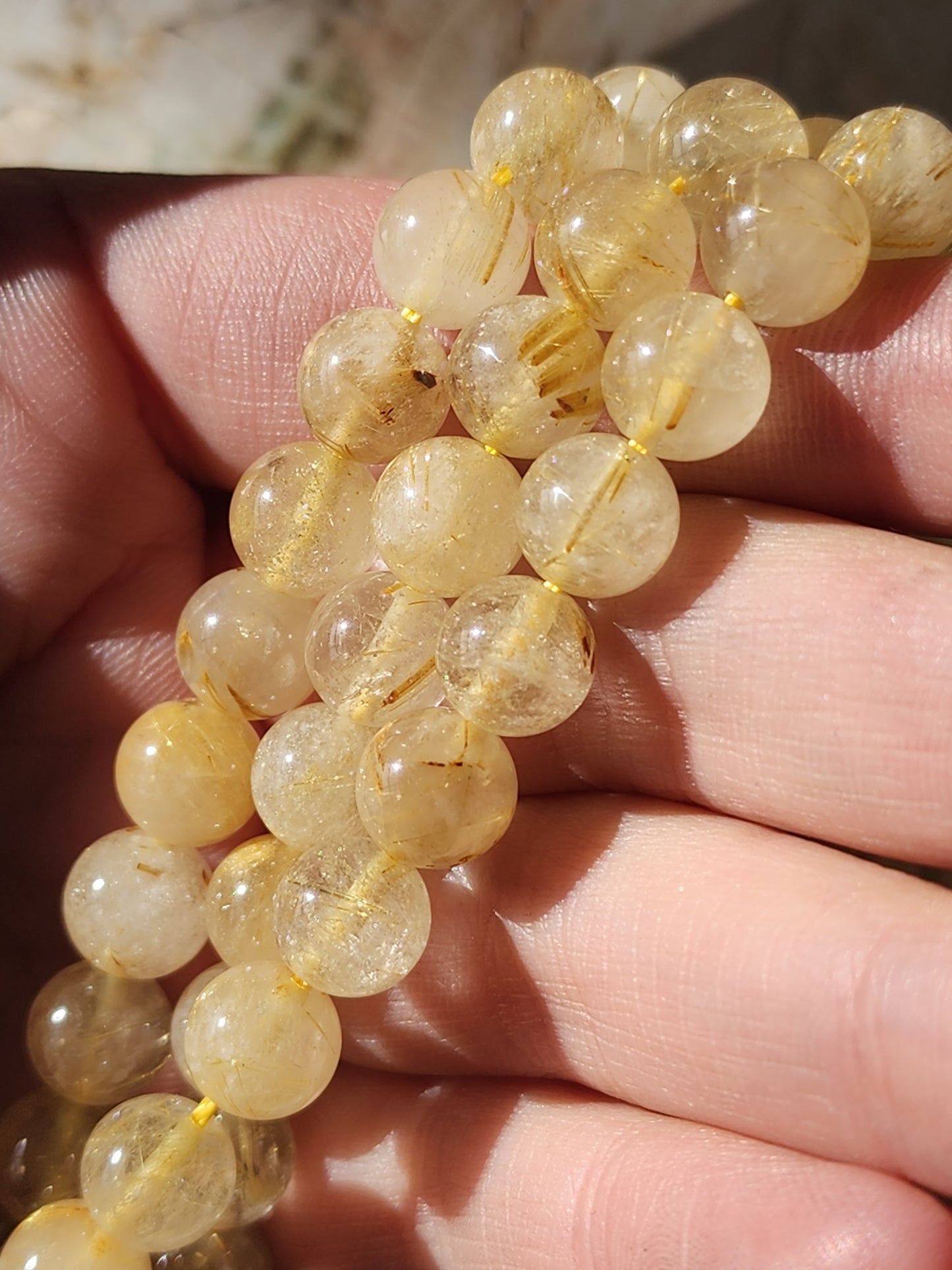 Gold Rutilated Quartz Beads