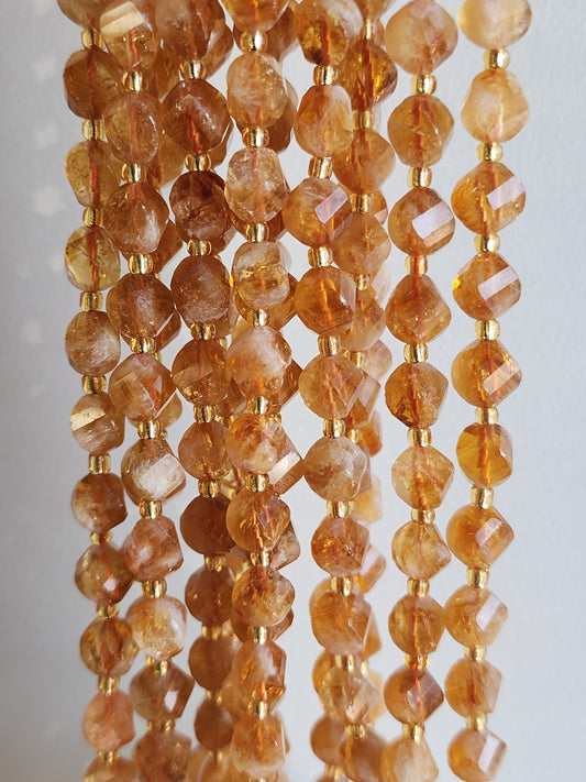Spiral Cut Citrine Beads