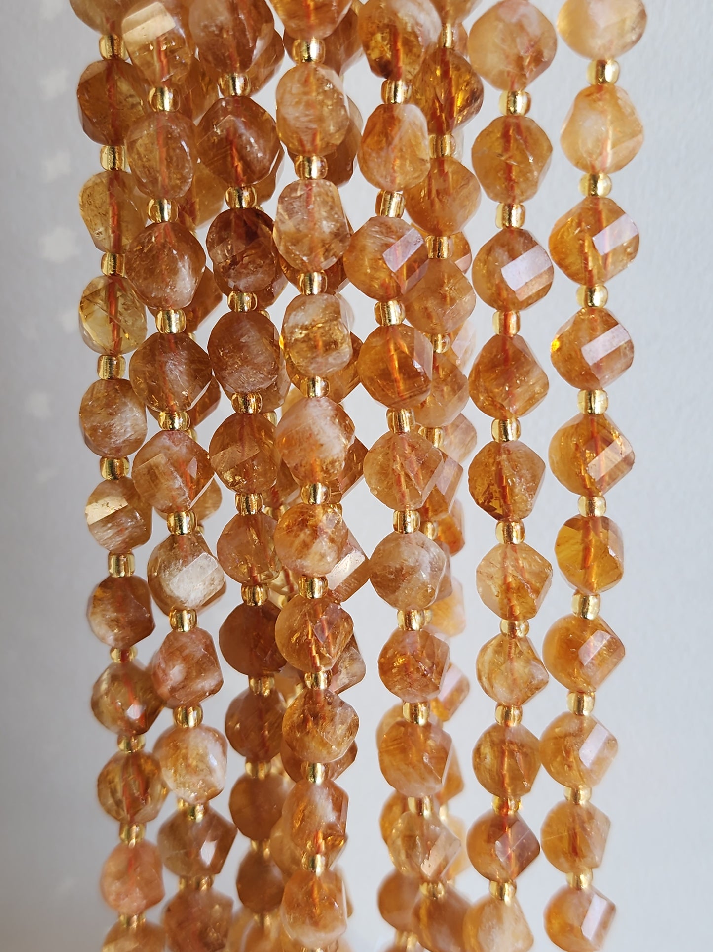 Spiral Cut Citrine Beads
