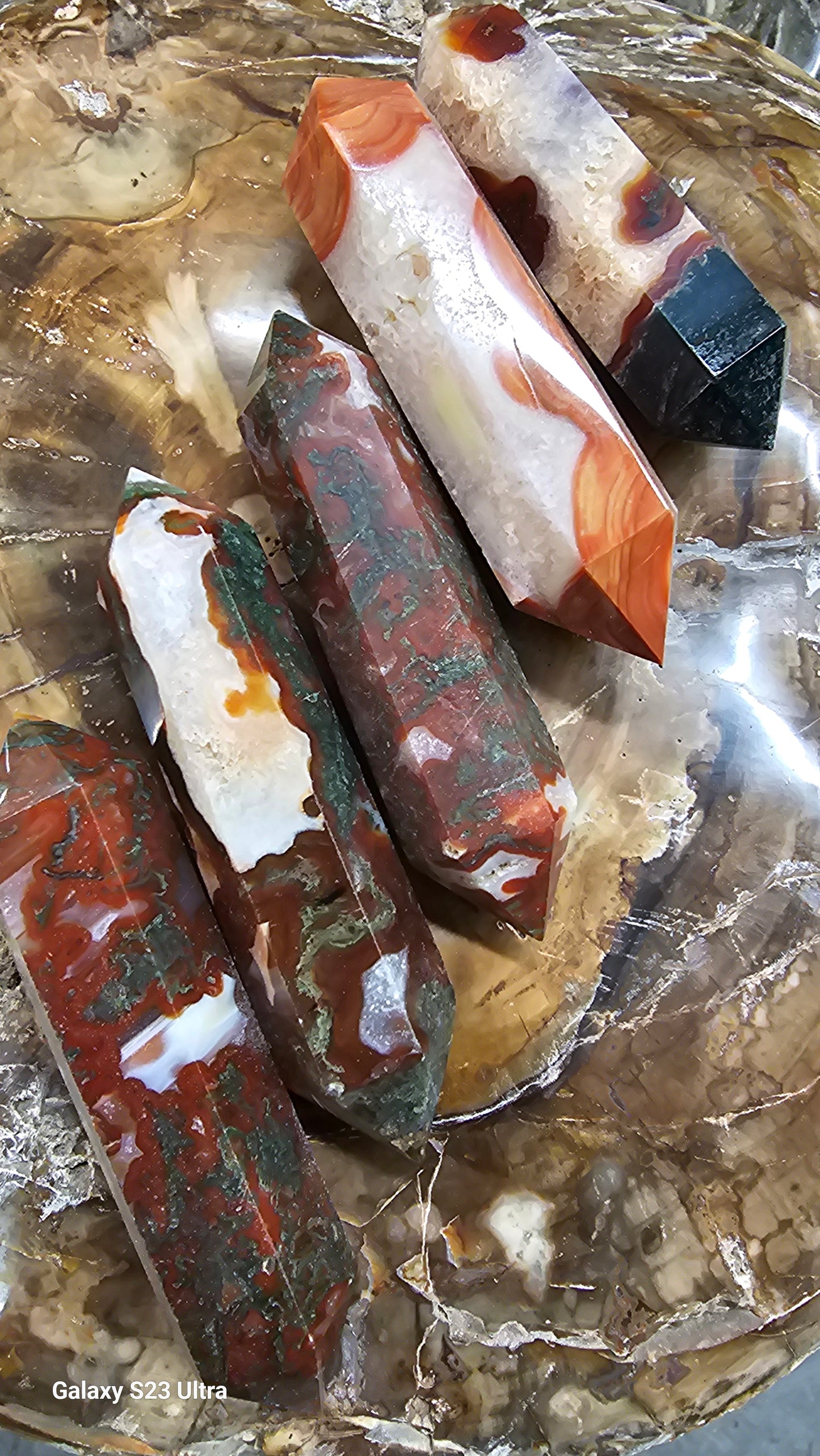 AAA Red Moss Agate Double Terminated Points 3.75"