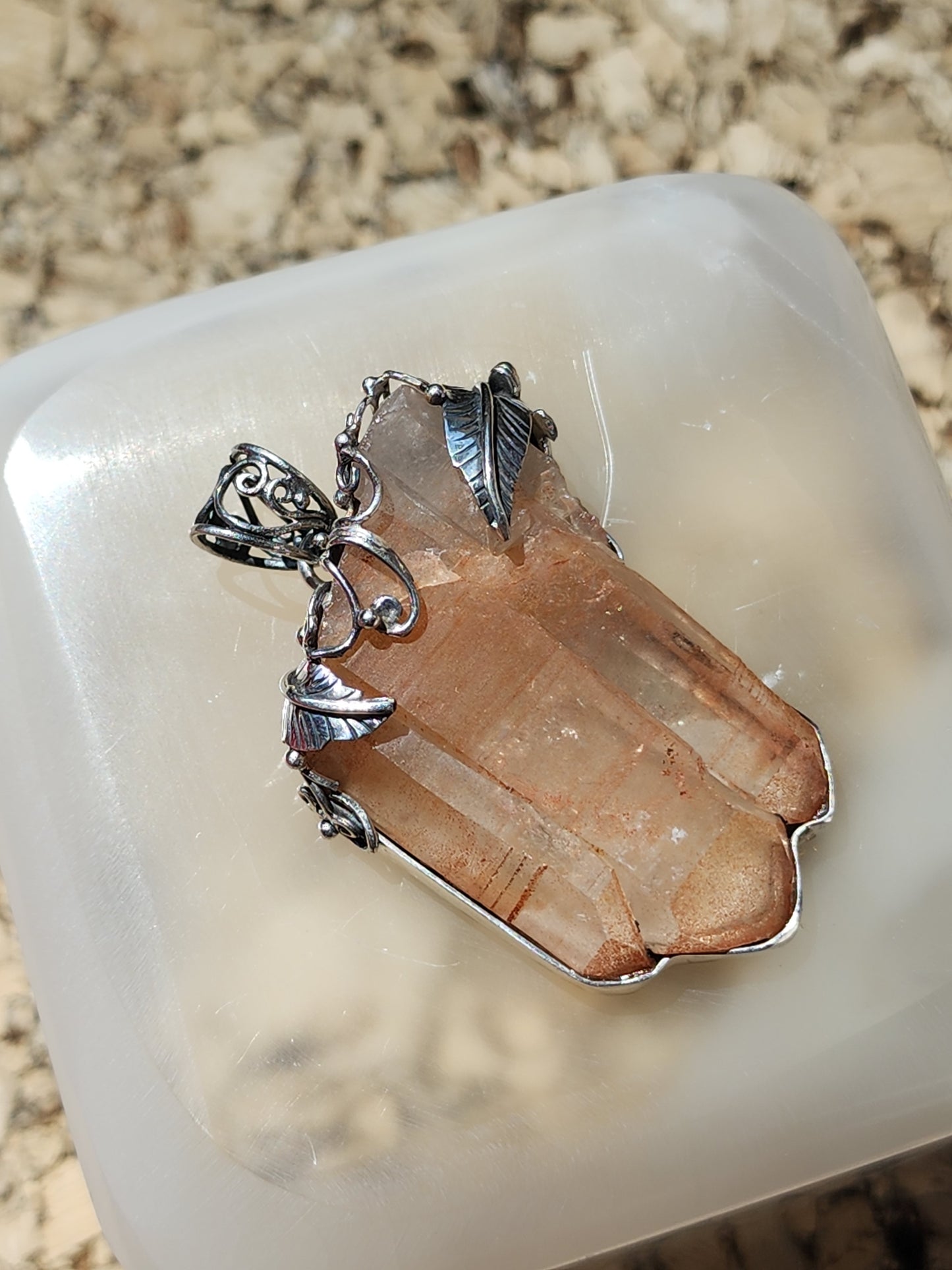 S.S. Shlomo Tangerine Quartz Pendant