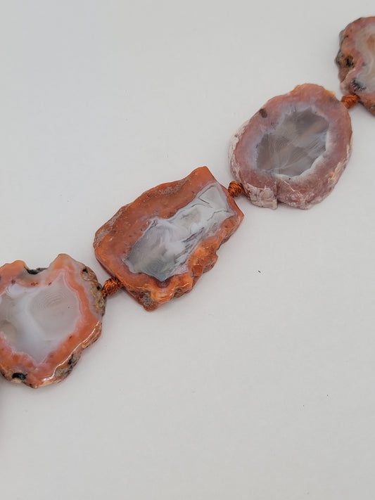 South Red Agate Slice Beads
