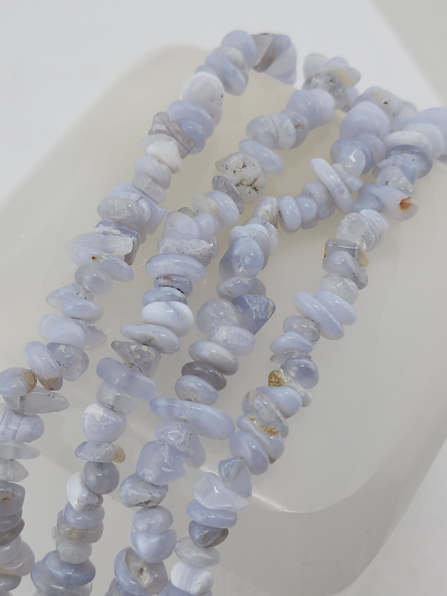 Blue Lace Agate Chip Beads