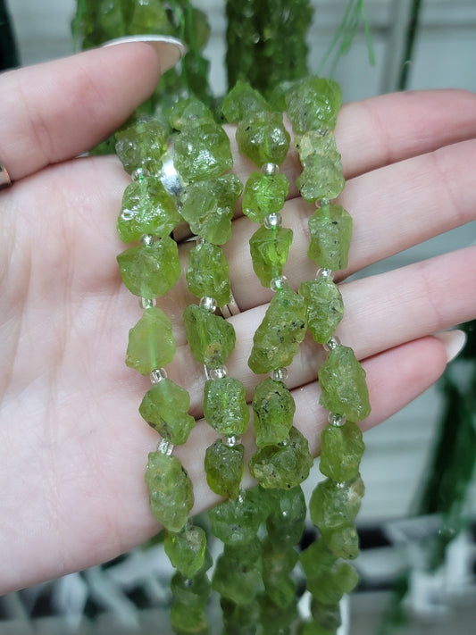 Peridot Organic Nugget Beads