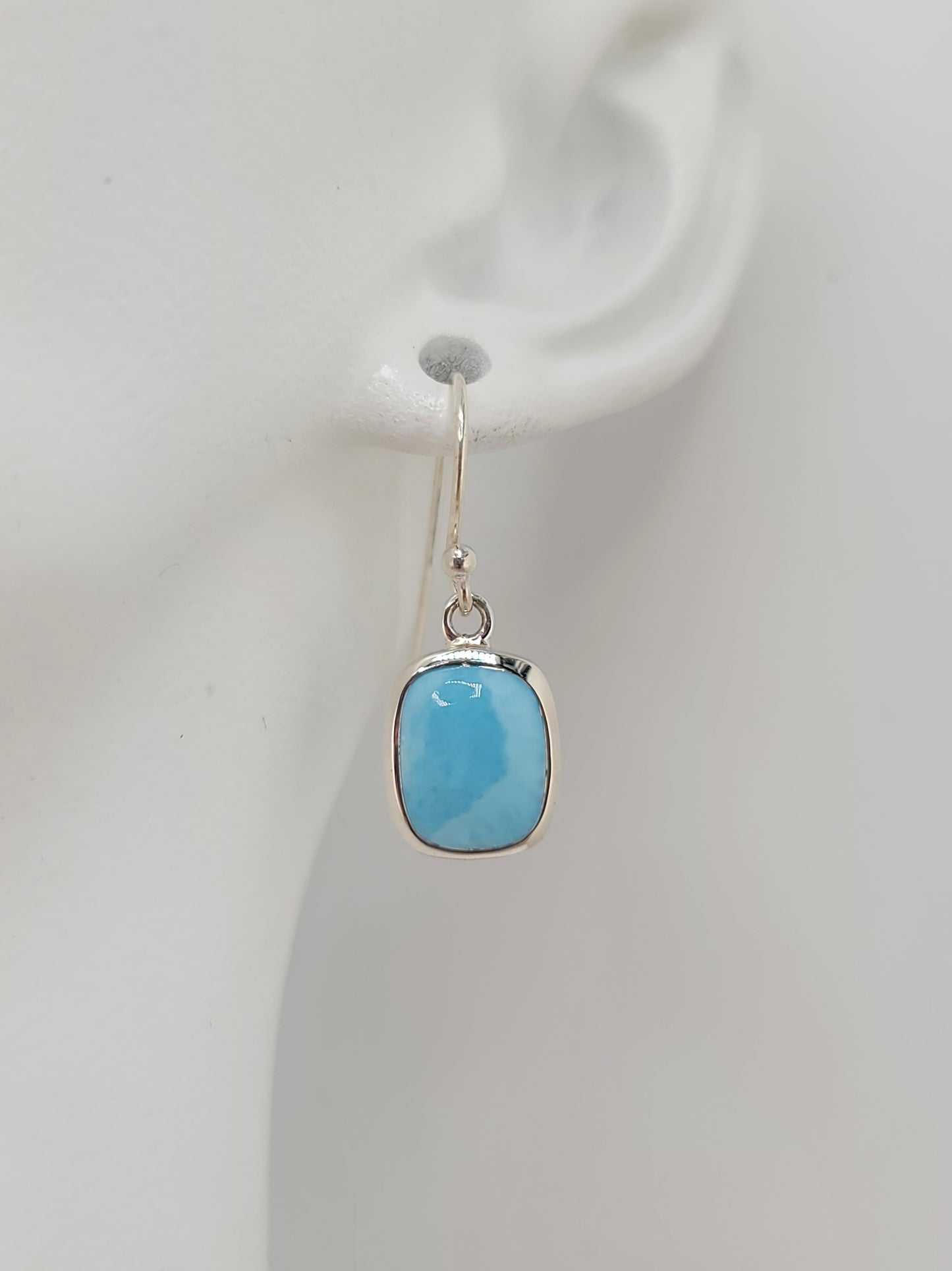 S.S. Square Larimar Drop Earrings