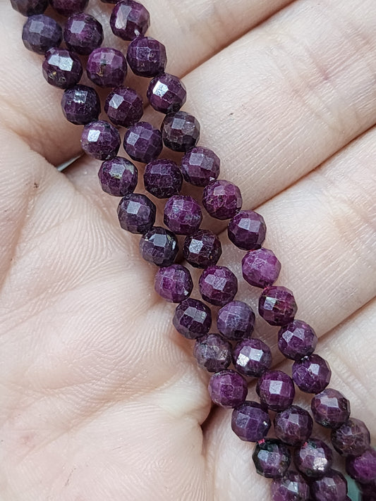 Faceted Red Ruby Beads