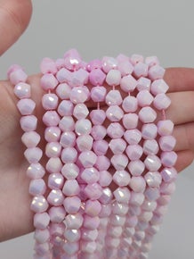 Lavender AB Porcelain Spiral Cube Beads