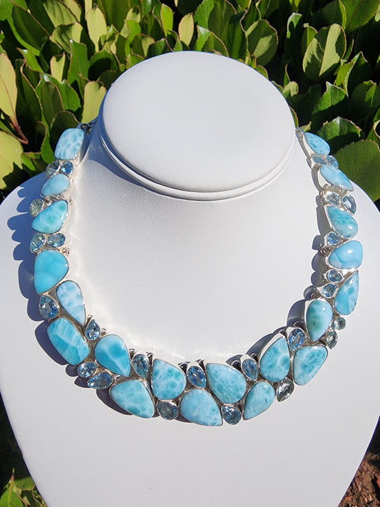 S.S. Larimar and Blue Topaz Necklace