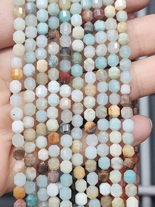 Faceted Amazonite Bicone Beads