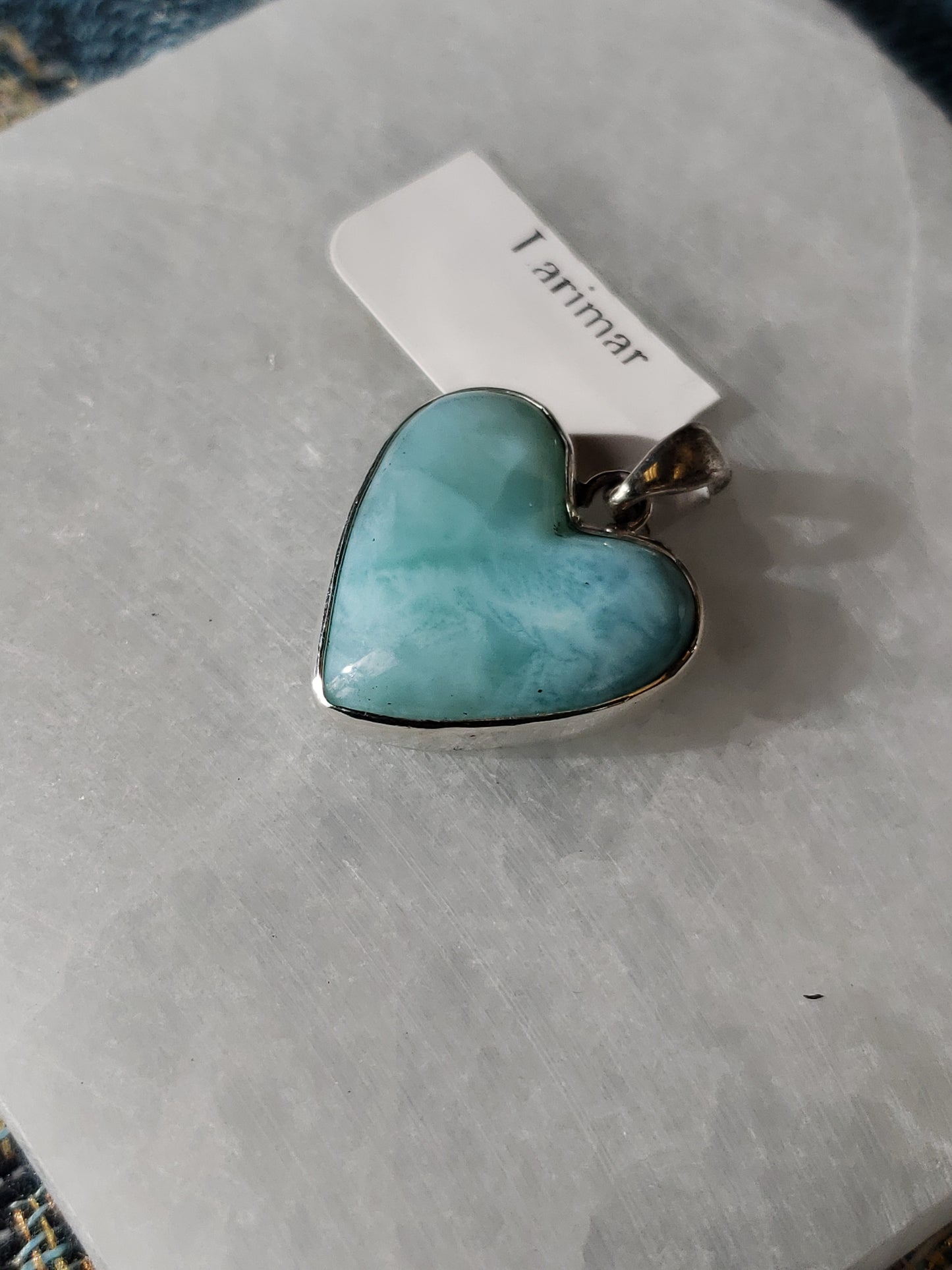 S.S. Larimar Heart Pendant