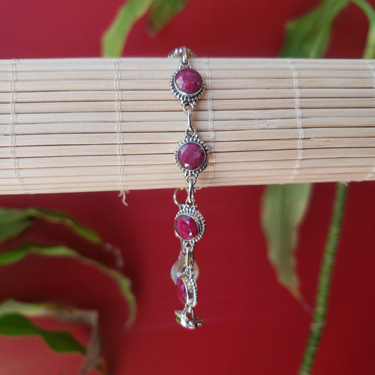 S.S. Faceted Ruby Bracelet