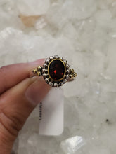 Load image into Gallery viewer, S.S. 14k Gold Faceted Garnet Rings
