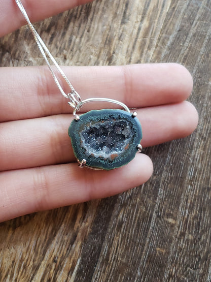 S.S. Druzy Agate Geode Necklace