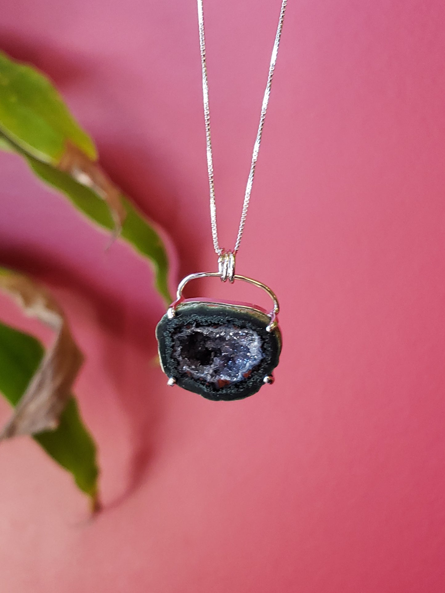 S.S. Druzy Agate Geode Necklace