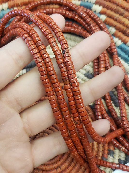 Crafting supplies such as red jasper heishi beads available at wholesale and retail prices, only at our crystal shop in San Diego!