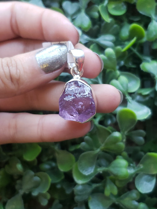 S.S. Raw Zambia Amethyst Pendants