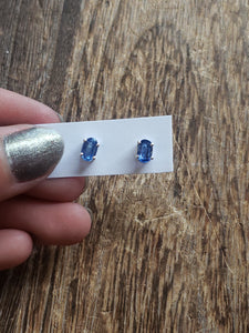 S.S. Blue Kyanite Faceted Stud Earrings