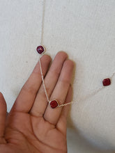 Load image into Gallery viewer, S.S. Faceted Princess Cut Ruby Necklaces
