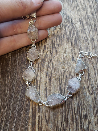 S.S. Raw Morganite Bracelets
