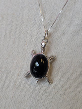 Load image into Gallery viewer, S.S. Black Onyx Turtle Pin/Necklace
