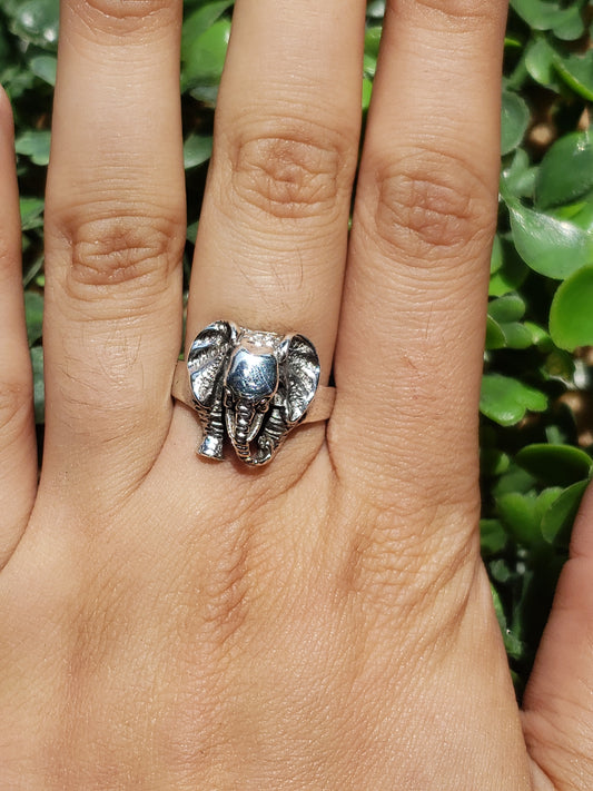 Sterling silver elephant ring available at wholesale and retail prices, only at our crystal shop in San Diego!