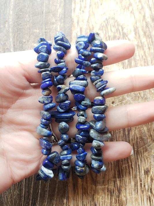 Lapis Lazuli Chip Stretch Bracelet Sets (4 pc)