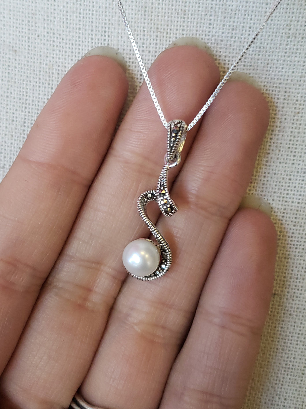 S.S. Pearl and Marcasite Necklaces