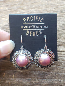 S.S. Pink Mabe Pearl Earrings