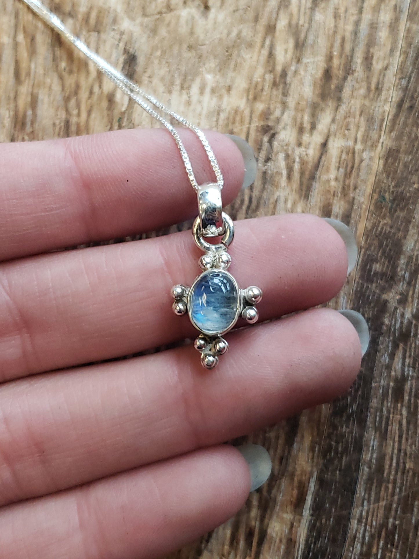 S.S. Rainbow Moonstone Charm Necklaces