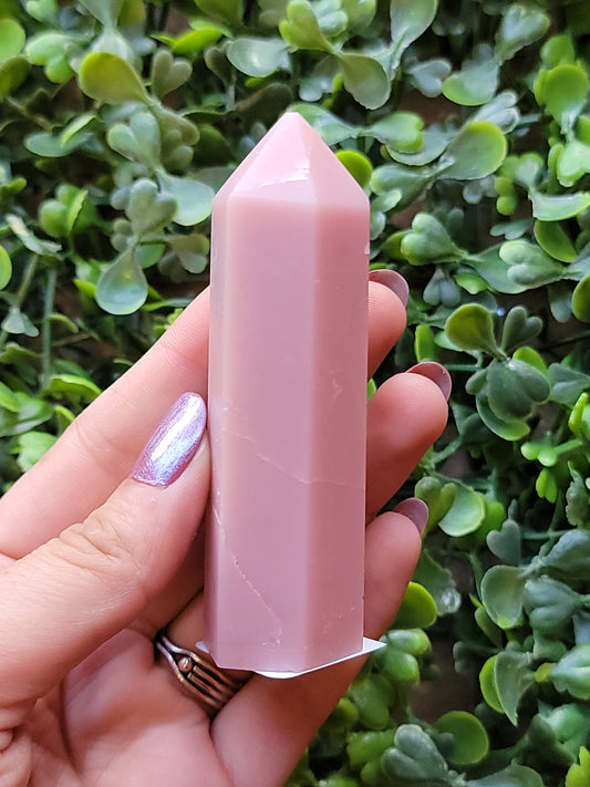 pink opal tower for attracting unconditional love and romance. Shop in our San Diego crystal shop for a wide variety of stones and crystals including pink opal!