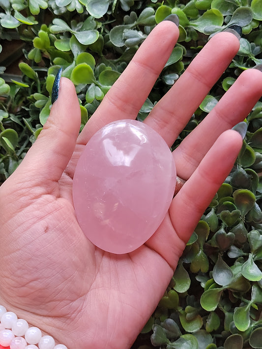 Rose quartz palmstones available at wholesale and retail prices, only at our crystal shop in San Diego!