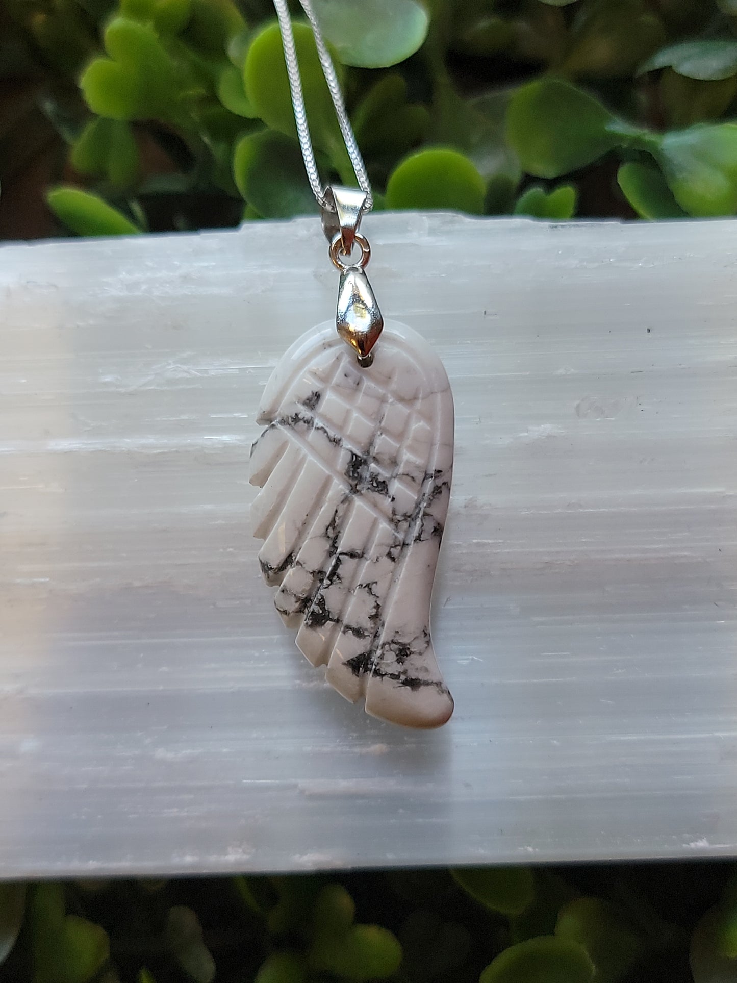 S.S. Howlite Angel Wing Necklace