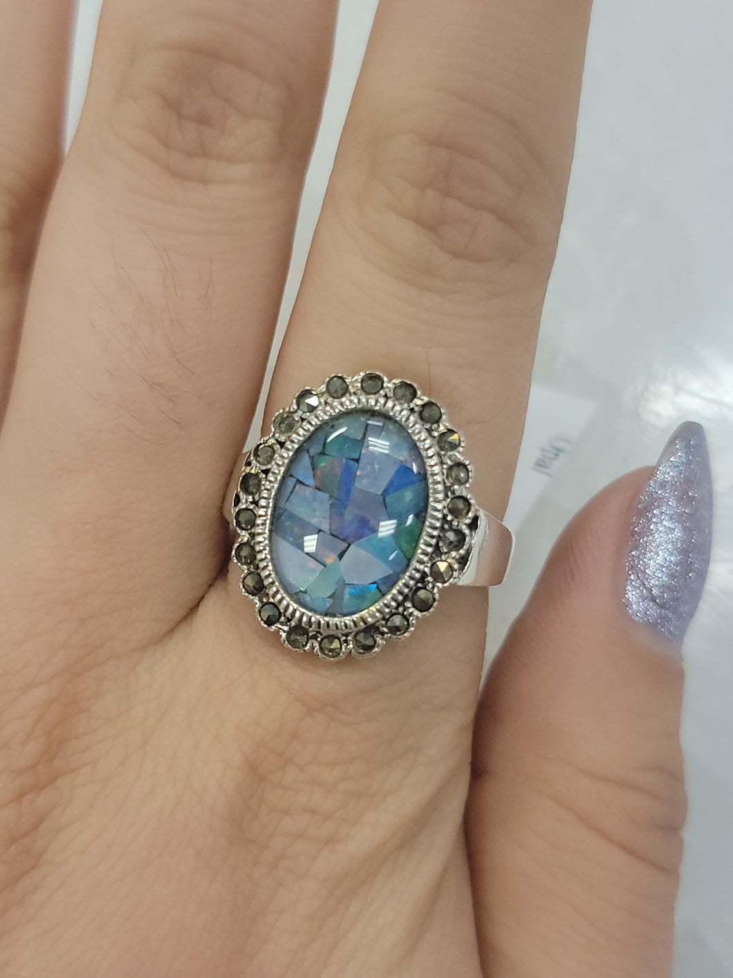 S.S. Australian Opal Mosaic Rings