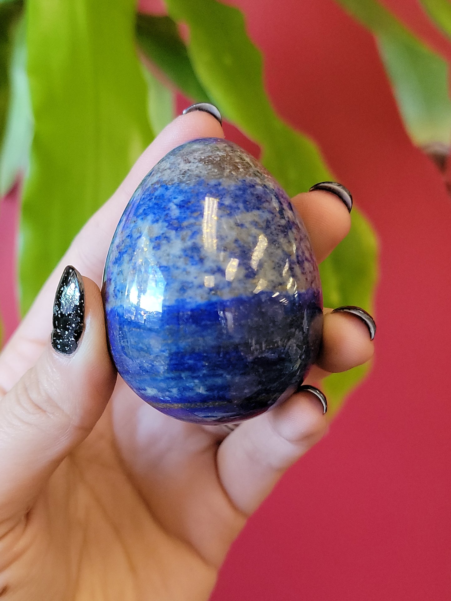 Lapis lazuli eggs available at wholesale and retail prices, only at our crystal shop in San Diego!